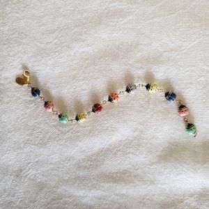Colorful enamel ladybug bracelet